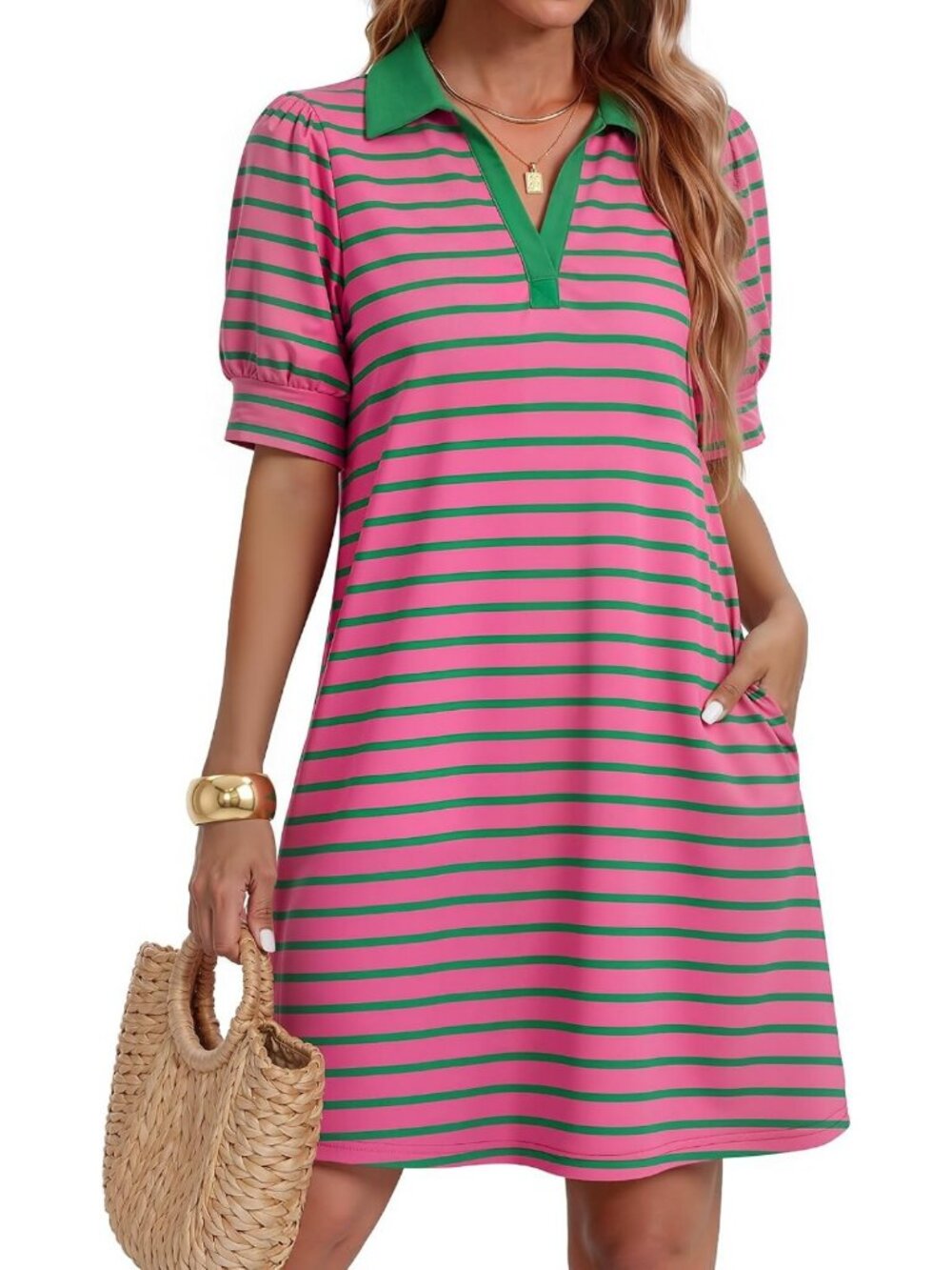 Summer Striped Casual Mini Dress for Women - Perfect for Beach & Everyday Wear